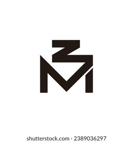 Letra z y M conectar símbolo geométrico simple vector de logotipo