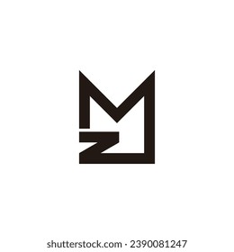 Letter z and M square geometric symbol simple logo vector