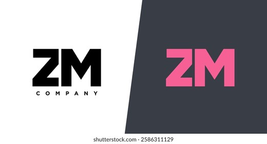 Letter Z and M, ZM logo design template. Minimal monogram initial based logotype.