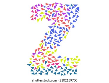Letter Z made up of small triangles
