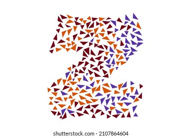 Letra z conformada por pequeños triángulos