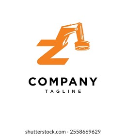 Letter Z Magnet Excavator Logo Icon Vector