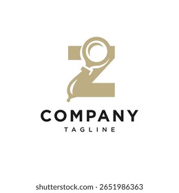 Letter Z Magnifying Glass Logo Icon Vector