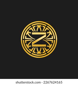 letter Z medallion emblem initial circle badge logo