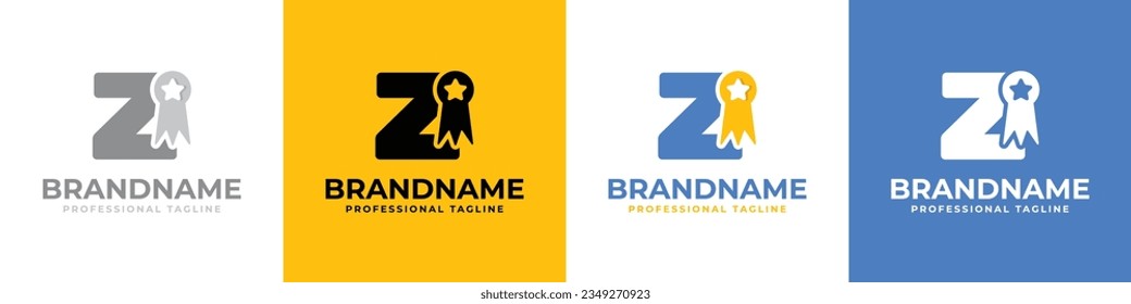 Letter Z Medallion Logo, suitable for business related to medal, victory, champ with Z initial.