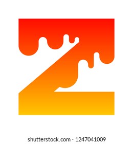 Letter Z Melt Logo Design Template