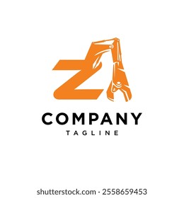 Letter Z Metal Shear Excavator Logo Icon Vector