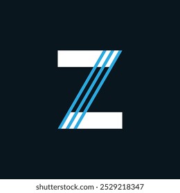 Letter Z Minimal Business Logo With Triple Lines | Multicolor Z Letter Small Typography Symbol