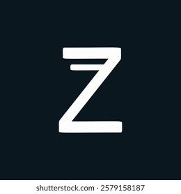 Letter Z Minimal Business Logo With 3D Cut with Line | Z Letter Typography Symbol