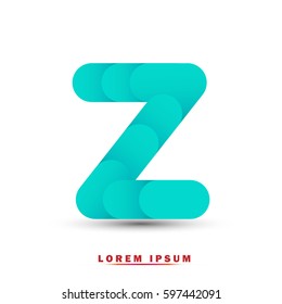 Letter Z. modern concept and simple typographic. blue 