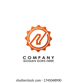 Letter Z Modern Gear Initial Logo Template Design.