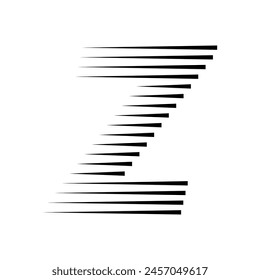 Letter Z Modern Logo with Geometric Horizontal Speed Line Pattern