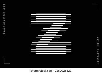 Letter Z Modern Logo with Horizontal Line Pattern