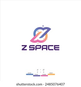 Letter z modern space coencept logo design