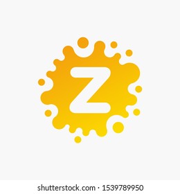 Letter z with molecule Logo design. Lab Logo Design Element , Design Vector with Dots. - VECTOR