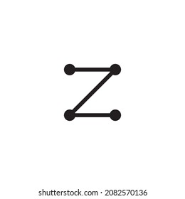
letter Z molecules simple symbol logo vector