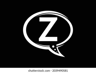 Buchstabe Z Monogramm Buchstabenalphabet mit einem Blasenkatalog. Talking, chatten Logo Konzept. Modernes Logo-Design für ein Beratungsunternehmen.