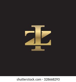 letter Z and I monogram golden logo