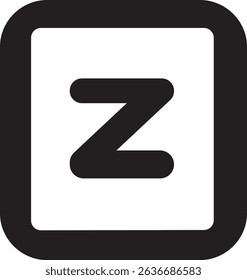 Letter "Z" monogram icon for alphabet or logo use.