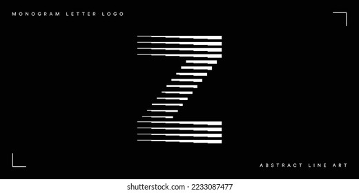 Letter Z Monogram Logo Icon Geometric Horizontal Stripe Lines