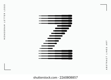 Letter Z Monogram Logo Icon Geometric Horizontal Motion Stripe Lines