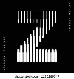 Letter Z Monogram Logo Icon Geometric Vertical Stripe Lines