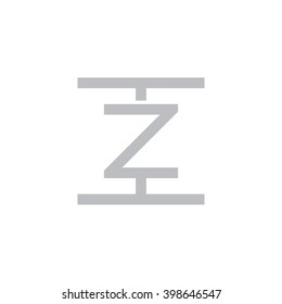 letter I and Z monogram square shape logo gray