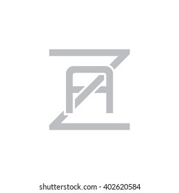letter Z and A monogram square shape logo gray