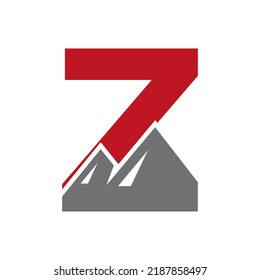 Letter Z Mount Logo Vector Sign. Mountain Nature Landscape Logo Combine With Hill Icon and Template