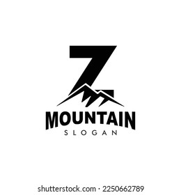Logo von Letter Z Mountain. Vorlage für das Logo von Mountain Advanture Symbol Company entdecken	
