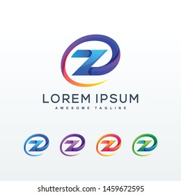Letter Z Multicolored Concept illustration vector Design template. Suitable for Creative Industry, Multimedia, entertainment, Educations, Shop, and any related business