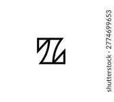 Letter Z or N Logo Design Idea. Professional Z7 Square Monogram Identity