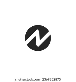Letter z or letter n logo inside a circle