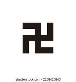 Letter Z and N, square round geometric symbol simple logo vector