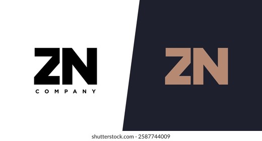 Letter Z and N, ZN logo design template. Minimal monogram initial based logotype.