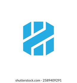 letter z number two stripes geometric logo vector 