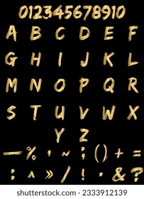 letra de a a z y números con efecto de brocha fuente