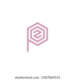 Letter z, o and p hexagon line geometric symbol simple logo vector