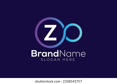 Letra Z o Z O Modelo de diseño del logotipo de la tecnología de infinito color trendy profesional y profesional