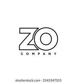 Letter Z and O, ZO logo design template. Minimal monogram initial based logotype.