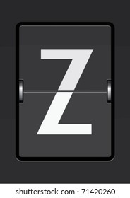 letter  z on a mechanical timetable