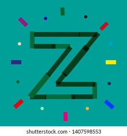 Letter Z on modern colorful background	
