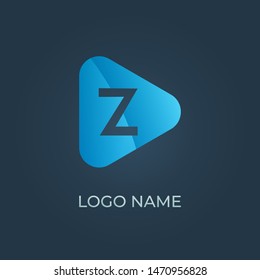 Letter Z on triangle logo isolated. Alphabet vector image