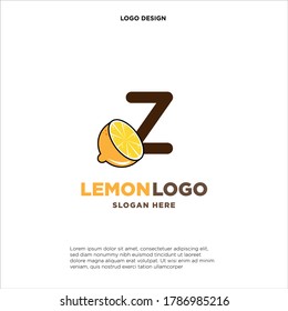 Letter Z Orange Juice Logo Template Design Vector Illustration on White Background - Fresh Drink and Beverage Logo for Company - Cafe and Restaurant