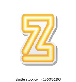 letter Z in orange neon font vector illustration design