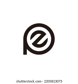 Letter z in P, circle geometric symbol simple logo vector