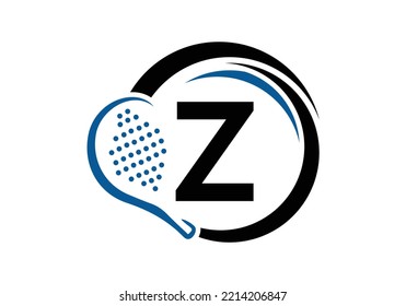 Plantilla vectorial de diseño del logotipo de la marca de la marca de la letra Z. Símbolo del club de tenis de mesa de playa. identidad empresarial y de empresa