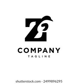 Letter Z Penguin Logo Icon Vector.