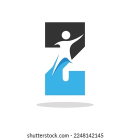Letter Z People Logo Design Template Inspiration, Vector Illustration.