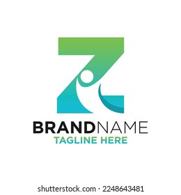 Letter Z People Logo Design Template Inspiration, Vector Illustration.